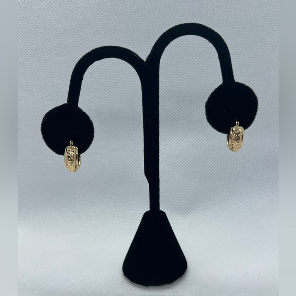 14K Gold Diamond Cut 50" Round Hoop Earrings
